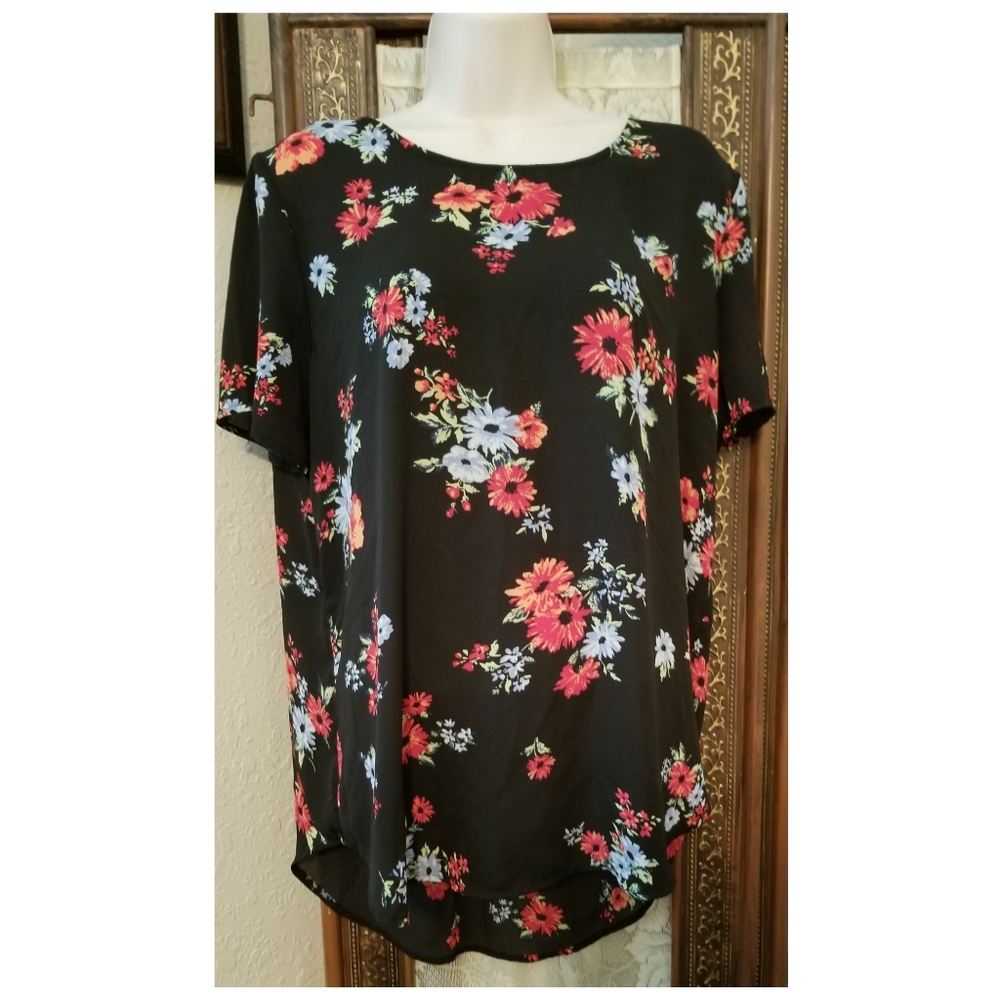 Black Floral Top